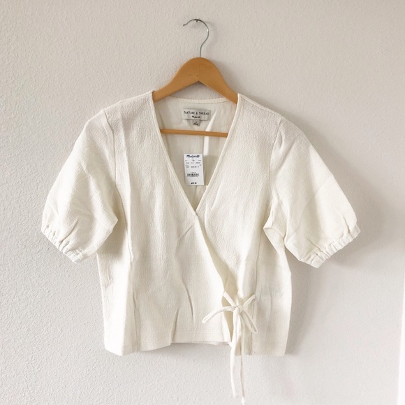 Madewell • Texture & Thread Puff Sleeve Wrap Top - Picture 4 of 9
